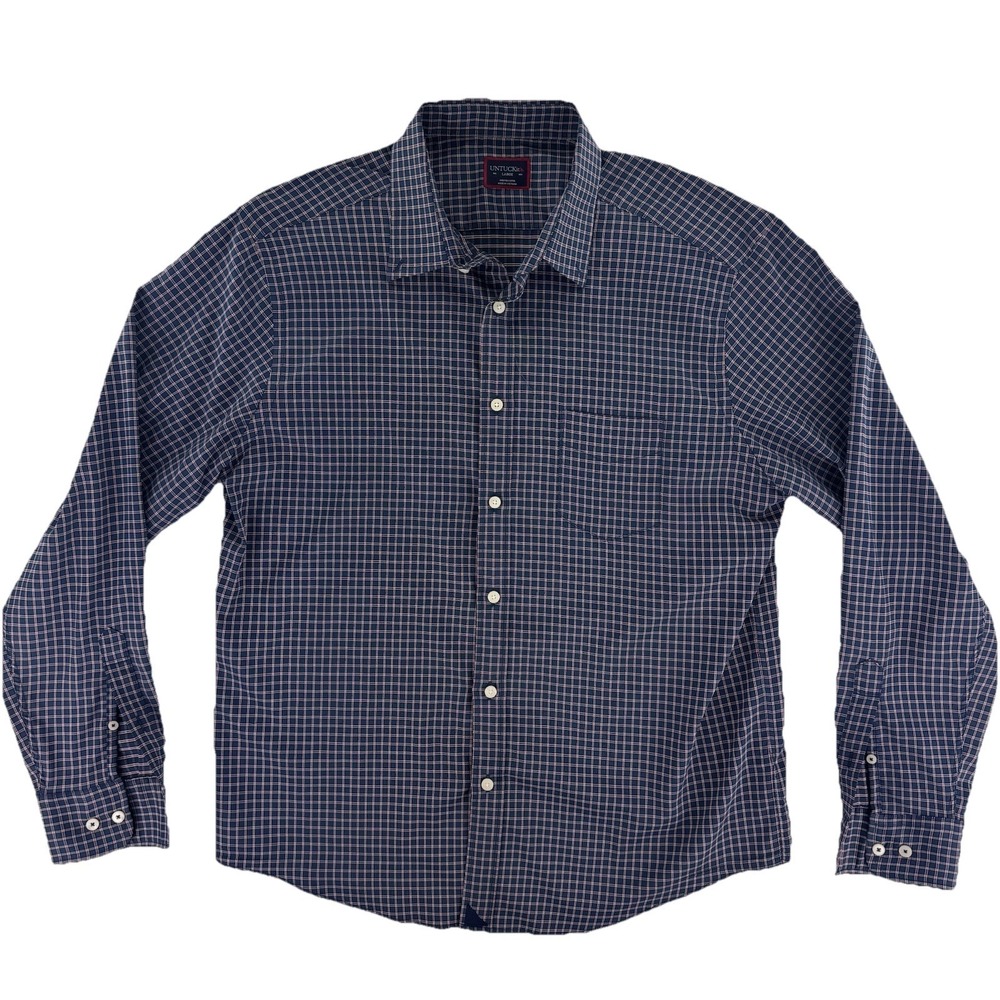 UNTUCKit Button Up Long Sleeve Shirt Mens Large Blue